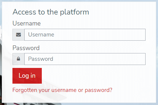 Login form on initial page