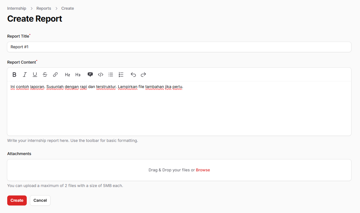 Login form on initial page
